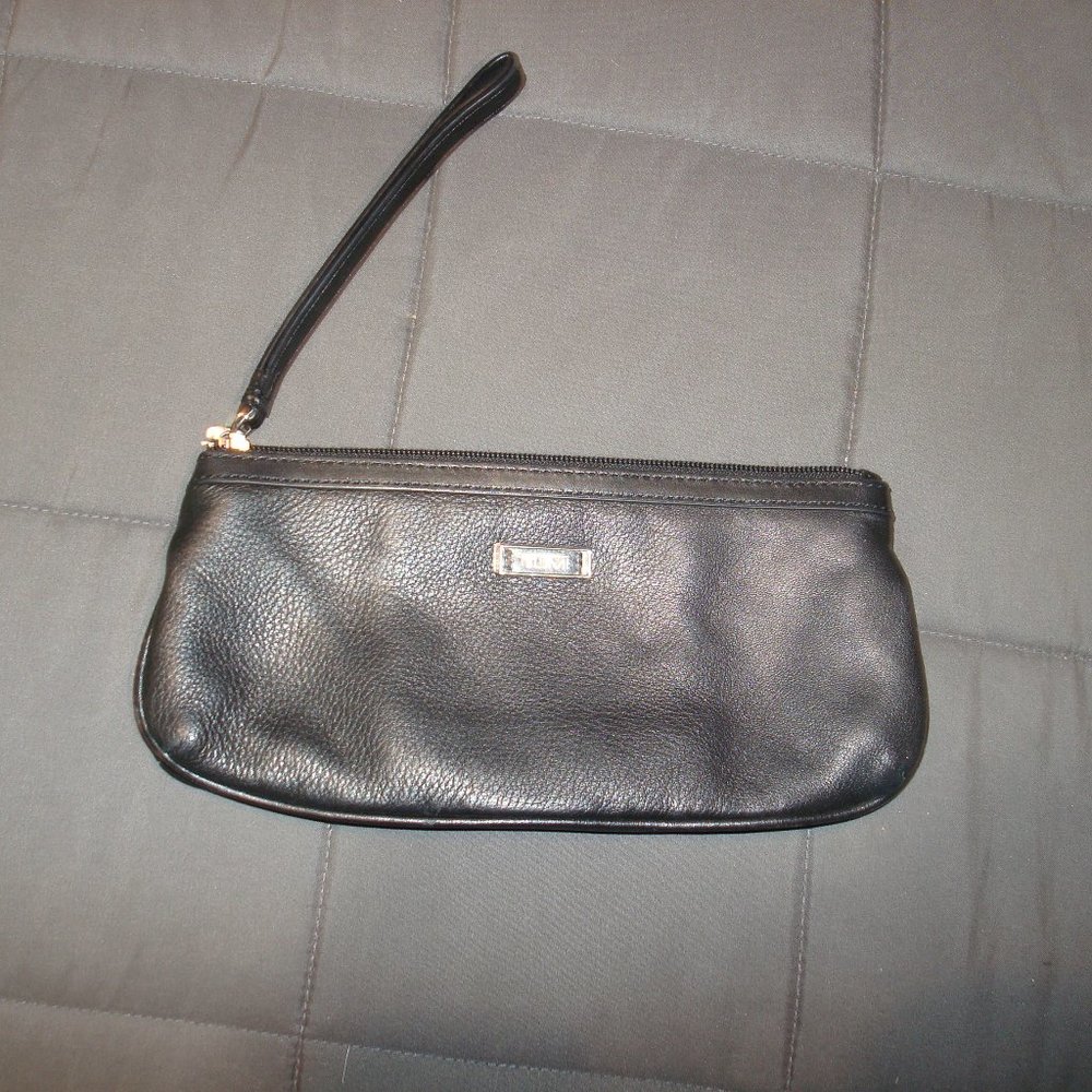 TUMI WALLET PURSE BLACK LEATHER